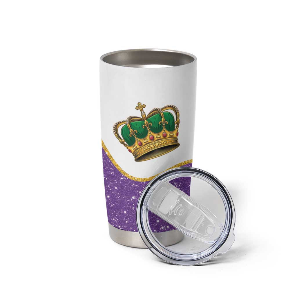 Mardi Gras Crown Tumbler Cup Western Yoke Glitter Style