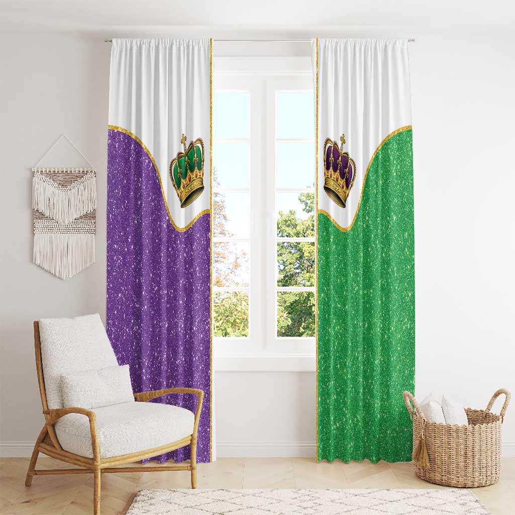 Mardi Gras Crown Window Curtain Western Yoke Glitter Style