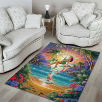 Aloha Hawaii Area Rug Hula Martini Tropical Vibes - Wonder Print Shop