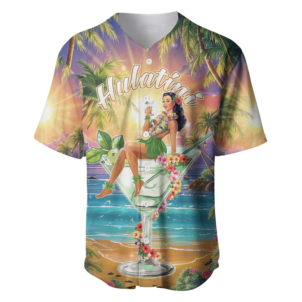Aloha Hawaii Baseball Jersey Hula Martini Tropical Vibes - Wonder Print Shop
