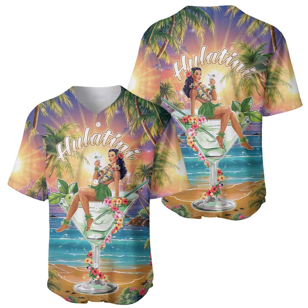 Aloha Hawaii Baseball Jersey Hula Martini Tropical Vibes - Wonder Print Shop