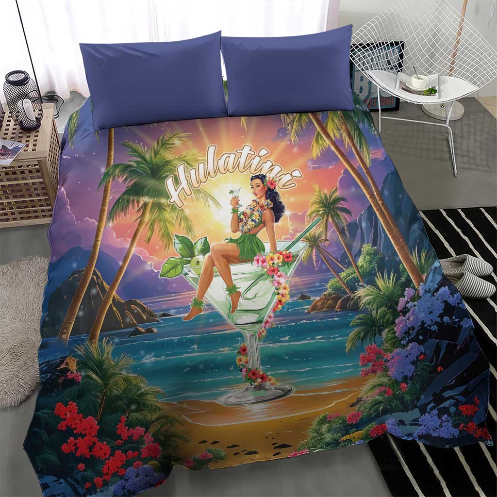 Aloha Hawaii Bedding Set Hula Martini Tropical Vibes - Wonder Print Shop
