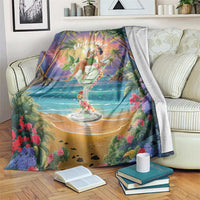 Aloha Hawaii Blanket Hula Martini Tropical Vibes - Wonder Print Shop