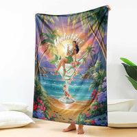 Aloha Hawaii Blanket Hula Martini Tropical Vibes - Wonder Print Shop