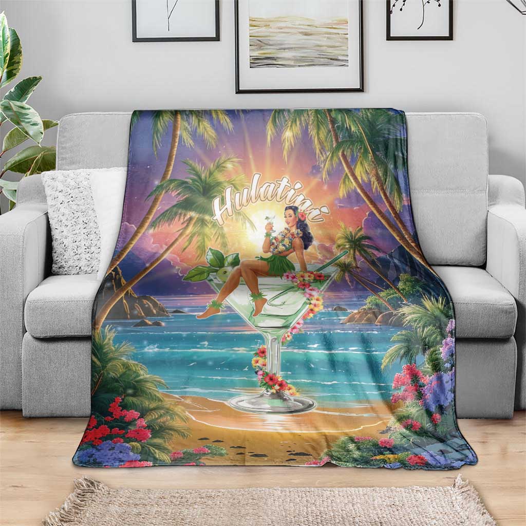 Aloha Hawaii Blanket Hula Martini Tropical Vibes - Wonder Print Shop