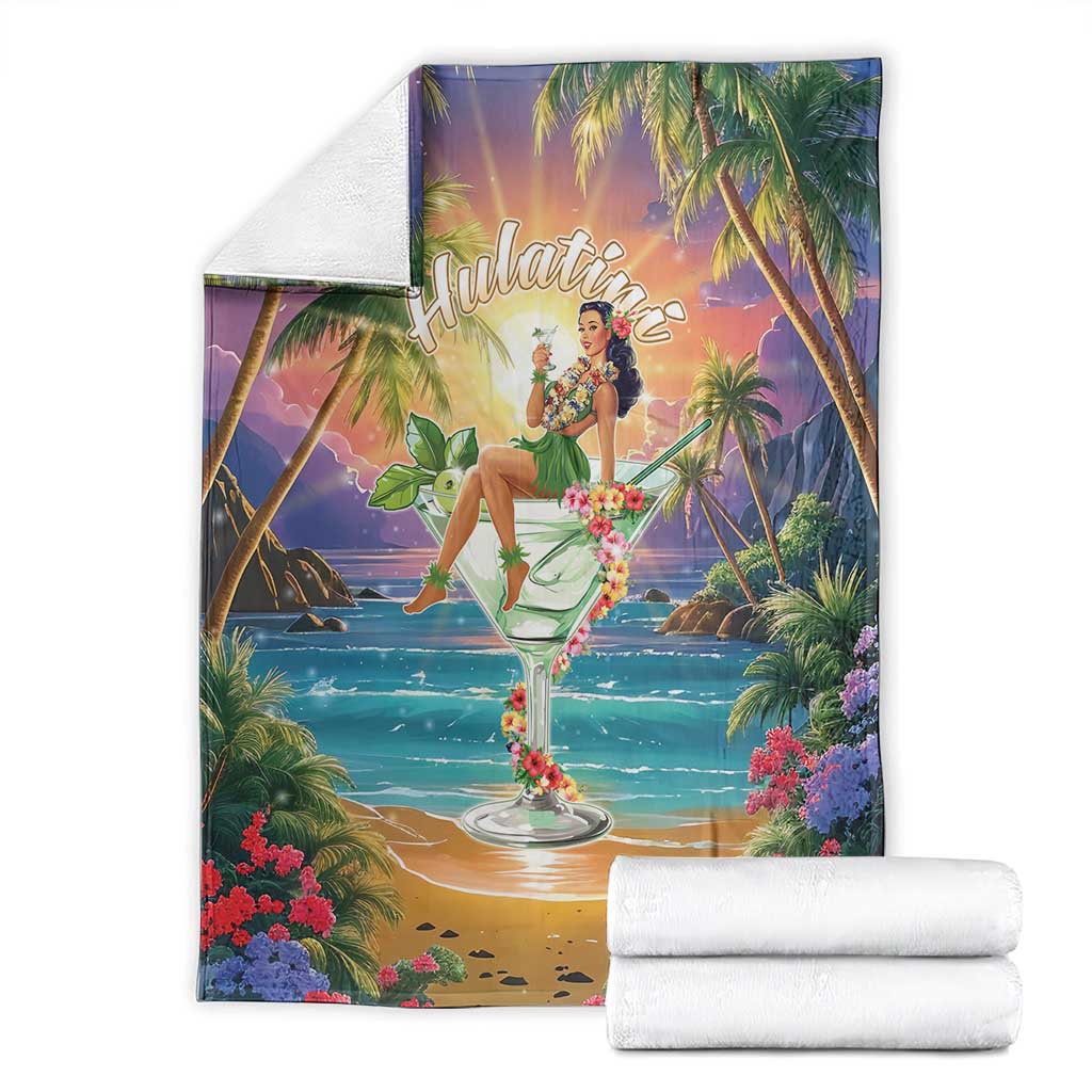 Aloha Hawaii Blanket Hula Martini Tropical Vibes - Wonder Print Shop