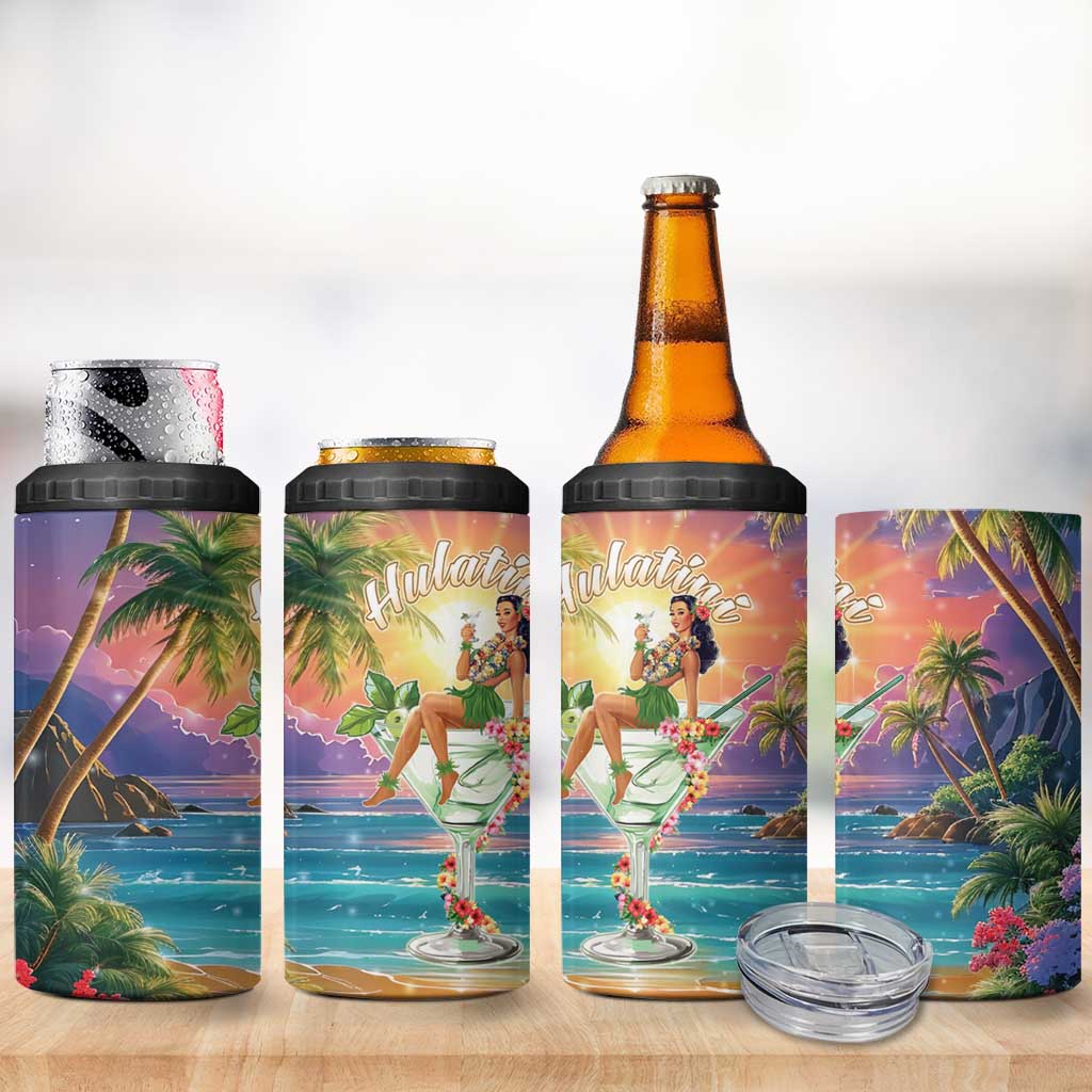 Aloha Hawaii 4 in 1 Can Cooler Tumbler Hula Martini Tropical Vibes - Wonder Print Shop