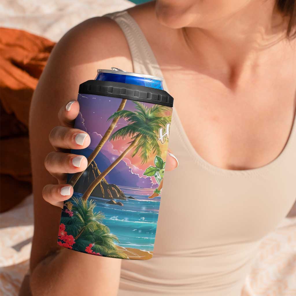 Aloha Hawaii 4 in 1 Can Cooler Tumbler Hula Martini Tropical Vibes - Wonder Print Shop