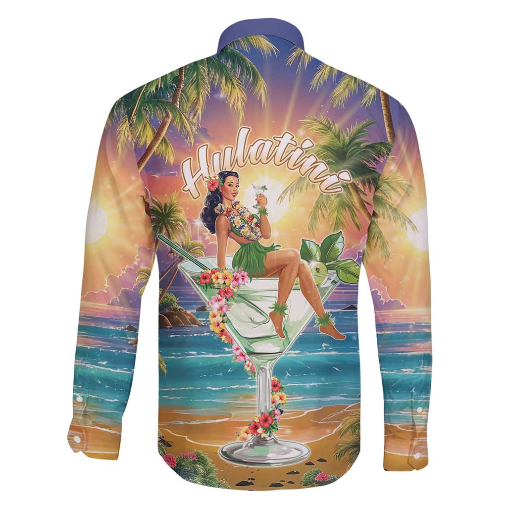 Aloha Hawaii Family Matching Long Sleeve Bodycon Dress and Hawaiian Shirt Hula Martini Tropical Vibes - Wonder Print Shop