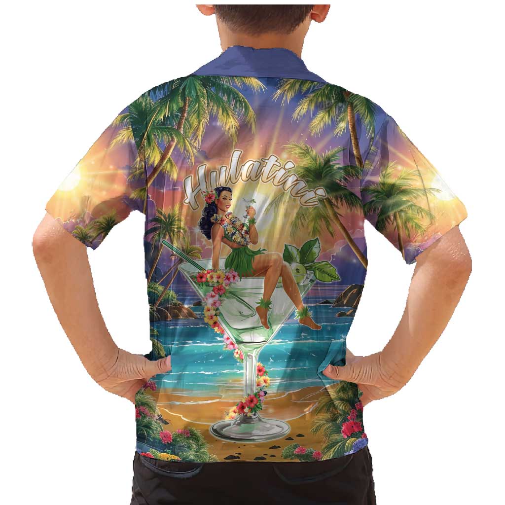 Aloha Hawaii Family Matching Mermaid Dress and Hawaiian Shirt Hula Martini Tropical Vibes - Wonder Print Shop