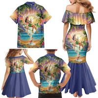 Aloha Hawaii Family Matching Mermaid Dress and Hawaiian Shirt Hula Martini Tropical Vibes - Wonder Print Shop