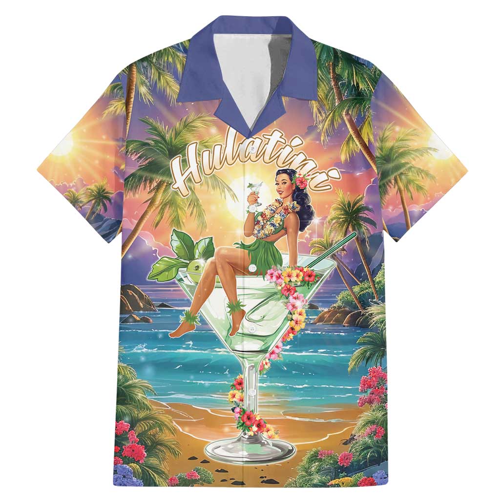 Aloha Hawaii Family Matching Mermaid Dress and Hawaiian Shirt Hula Martini Tropical Vibes - Wonder Print Shop
