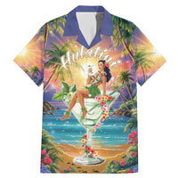 Aloha Hawaii Family Matching Mermaid Dress and Hawaiian Shirt Hula Martini Tropical Vibes - Wonder Print Shop