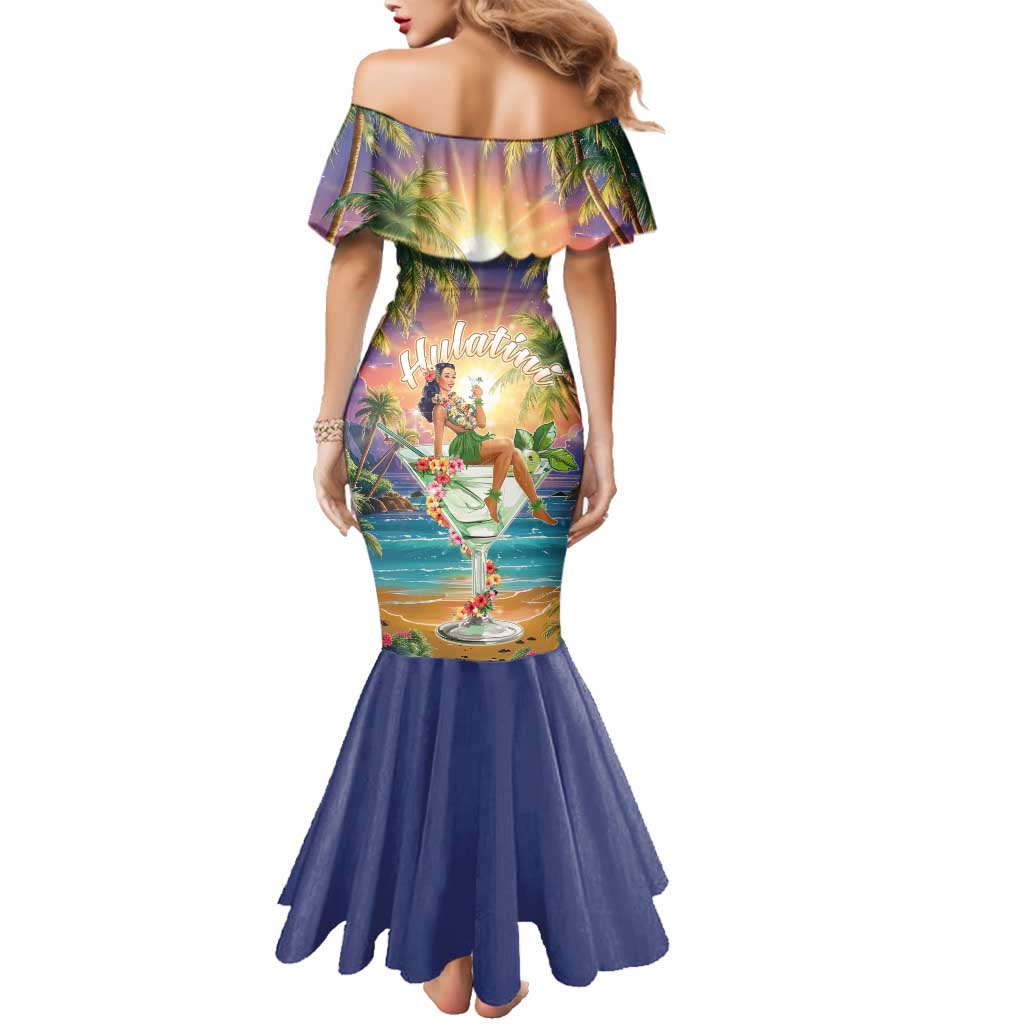 Aloha Hawaii Family Matching Mermaid Dress and Hawaiian Shirt Hula Martini Tropical Vibes - Wonder Print Shop