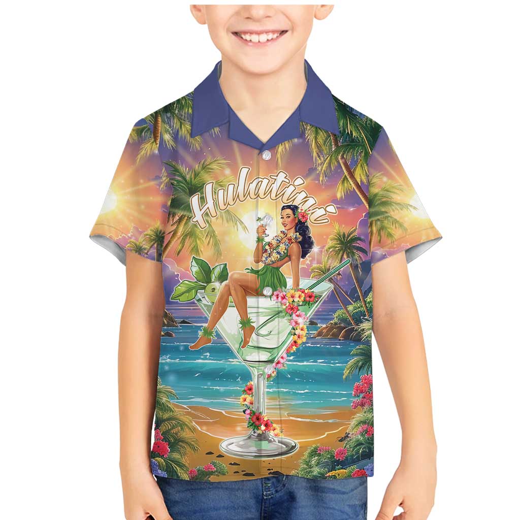 Aloha Hawaii Family Matching Mermaid Dress and Hawaiian Shirt Hula Martini Tropical Vibes - Wonder Print Shop