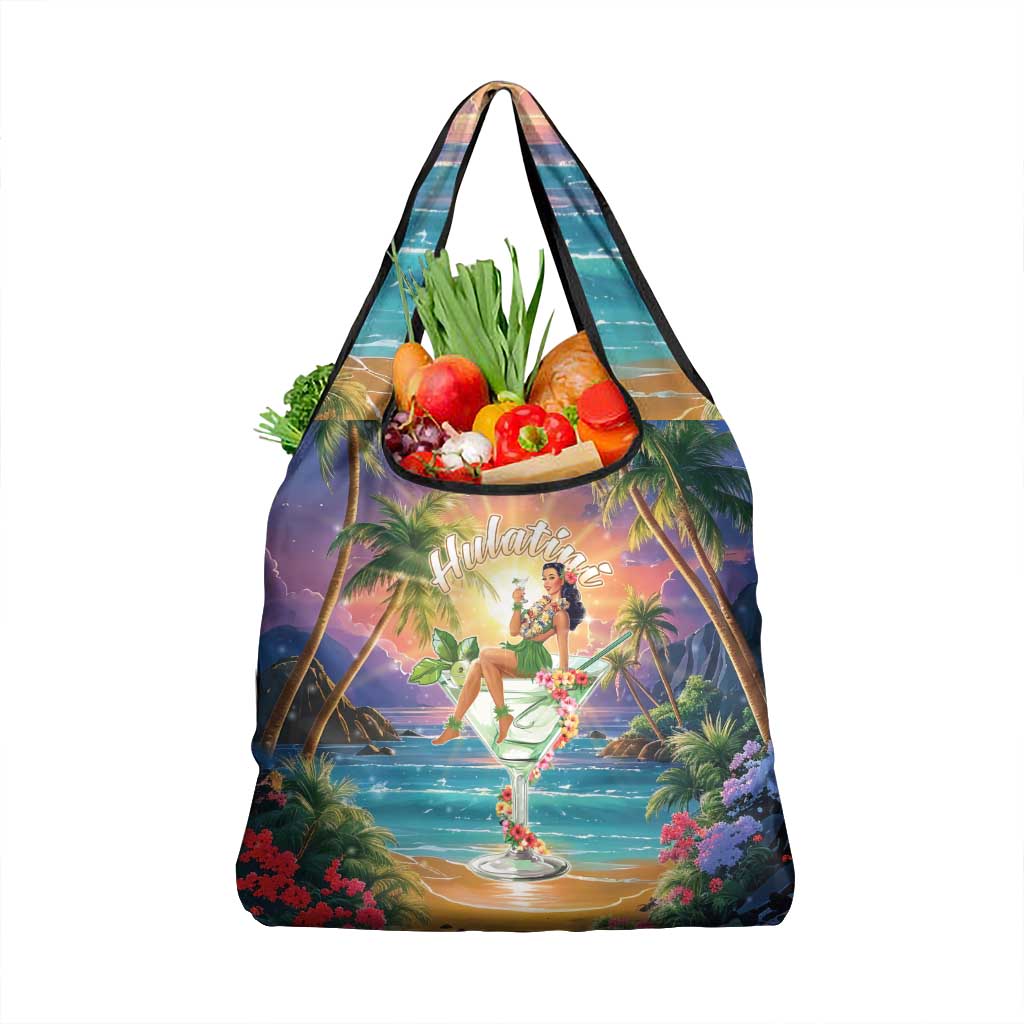 Aloha Hawaii Grocery Bag Hula Martini Tropical Vibes - Wonder Print Shop