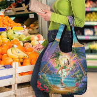 Aloha Hawaii Grocery Bag Hula Martini Tropical Vibes - Wonder Print Shop