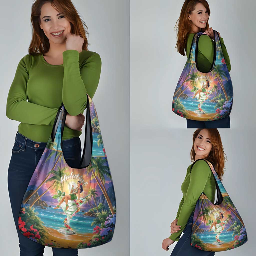 Aloha Hawaii Grocery Bag Hula Martini Tropical Vibes - Wonder Print Shop