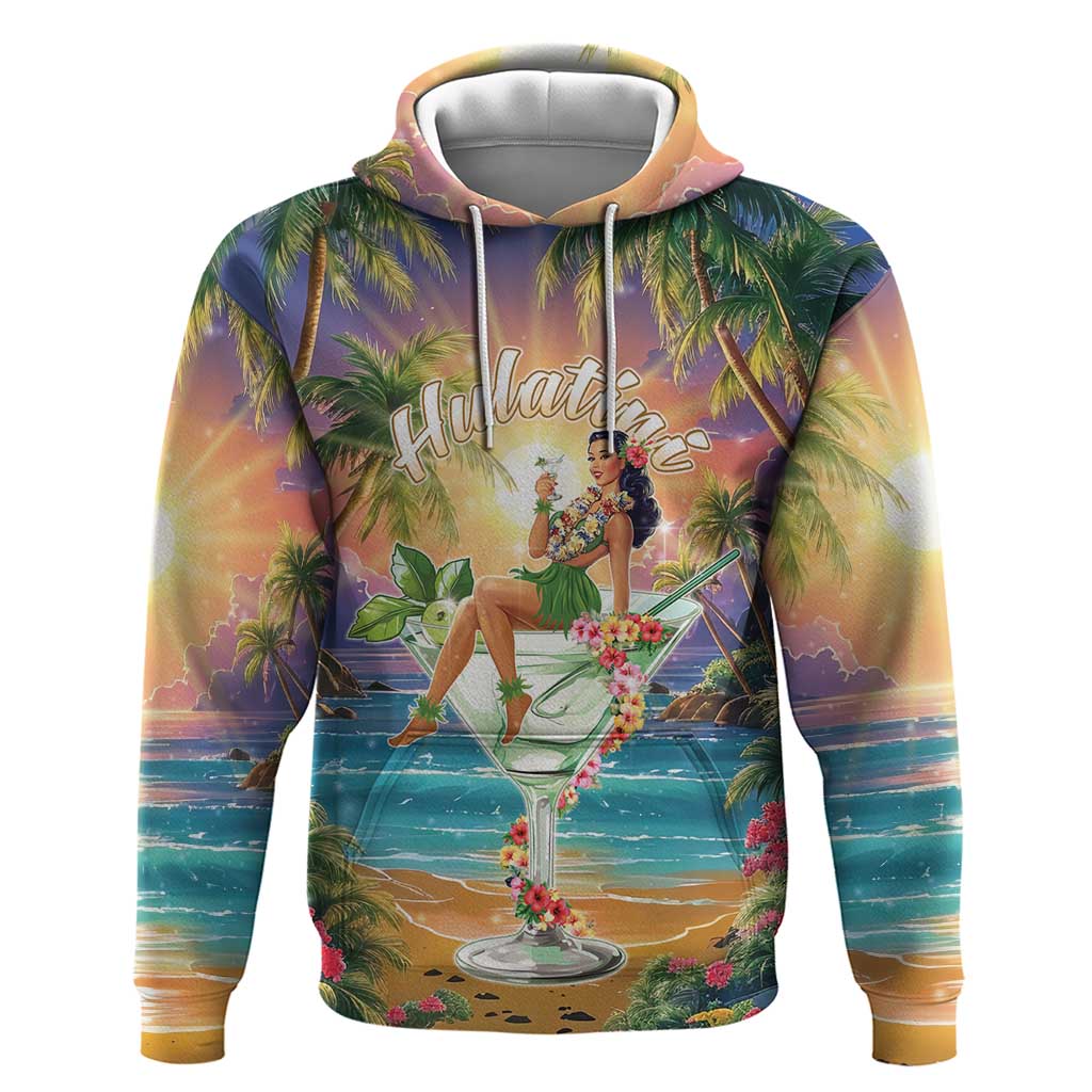 Aloha Hawaii Hoodie Hula Martini Tropical Vibes - Wonder Print Shop