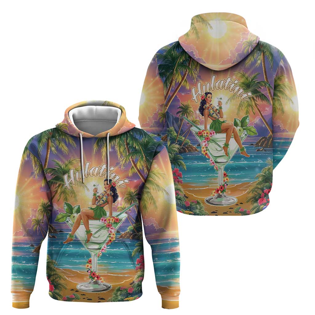 Aloha Hawaii Hoodie Hula Martini Tropical Vibes - Wonder Print Shop