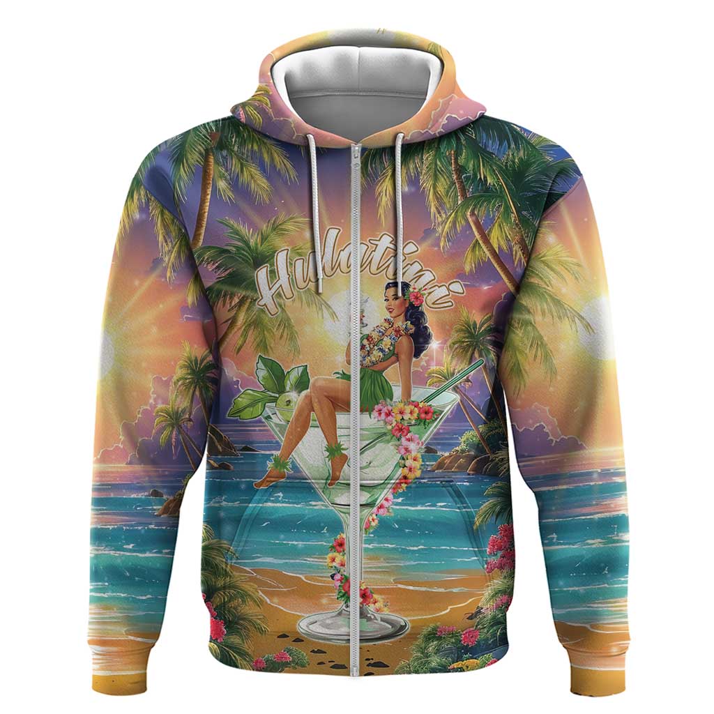 Aloha Hawaii Hoodie Hula Martini Tropical Vibes - Wonder Print Shop