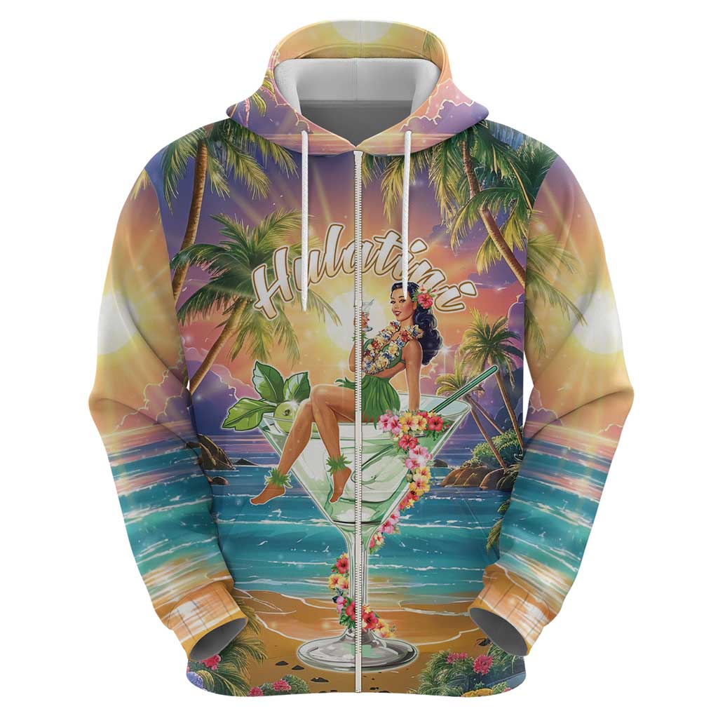 Aloha Hawaii Hoodie Hula Martini Tropical Vibes - Wonder Print Shop