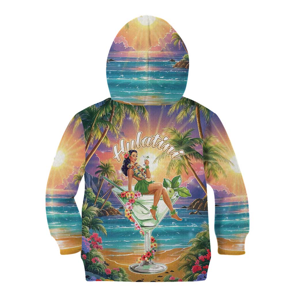 Aloha Hawaii Kid Hoodie Hula Martini Tropical Vibes - Wonder Print Shop
