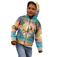Aloha Hawaii Kid Hoodie Hula Martini Tropical Vibes - Wonder Print Shop