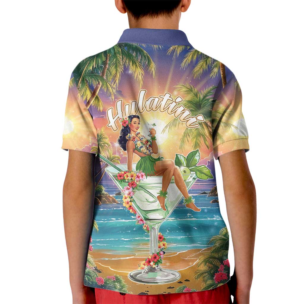 Aloha Hawaii Kid Polo Shirt Hula Martini Tropical Vibes - Wonder Print Shop