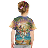 Aloha Hawaii Kid T Shirt Hula Martini Tropical Vibes - Wonder Print Shop