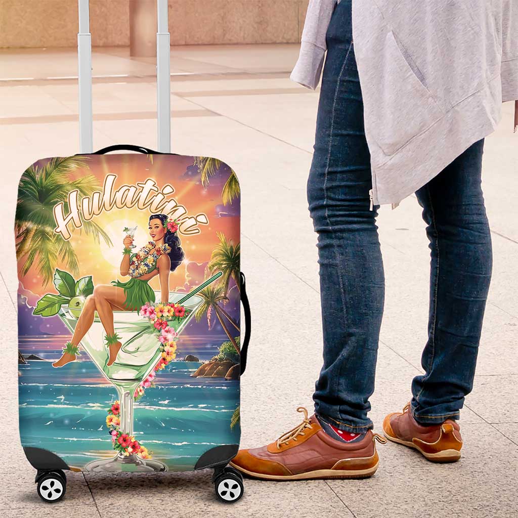 Aloha Hawaii Luggage Cover Hula Martini Tropical Vibes - Wonder Print Shop