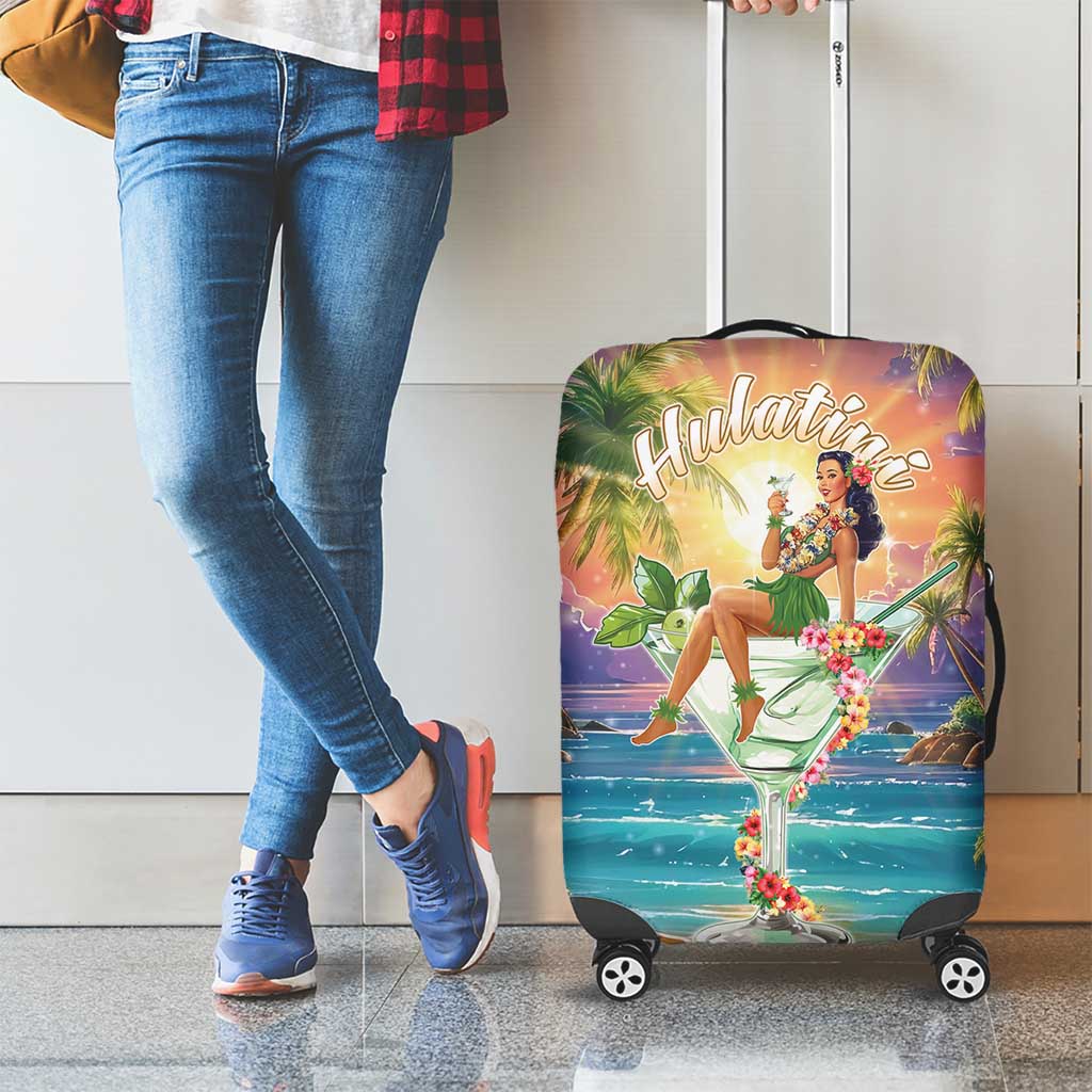 Aloha Hawaii Luggage Cover Hula Martini Tropical Vibes - Wonder Print Shop
