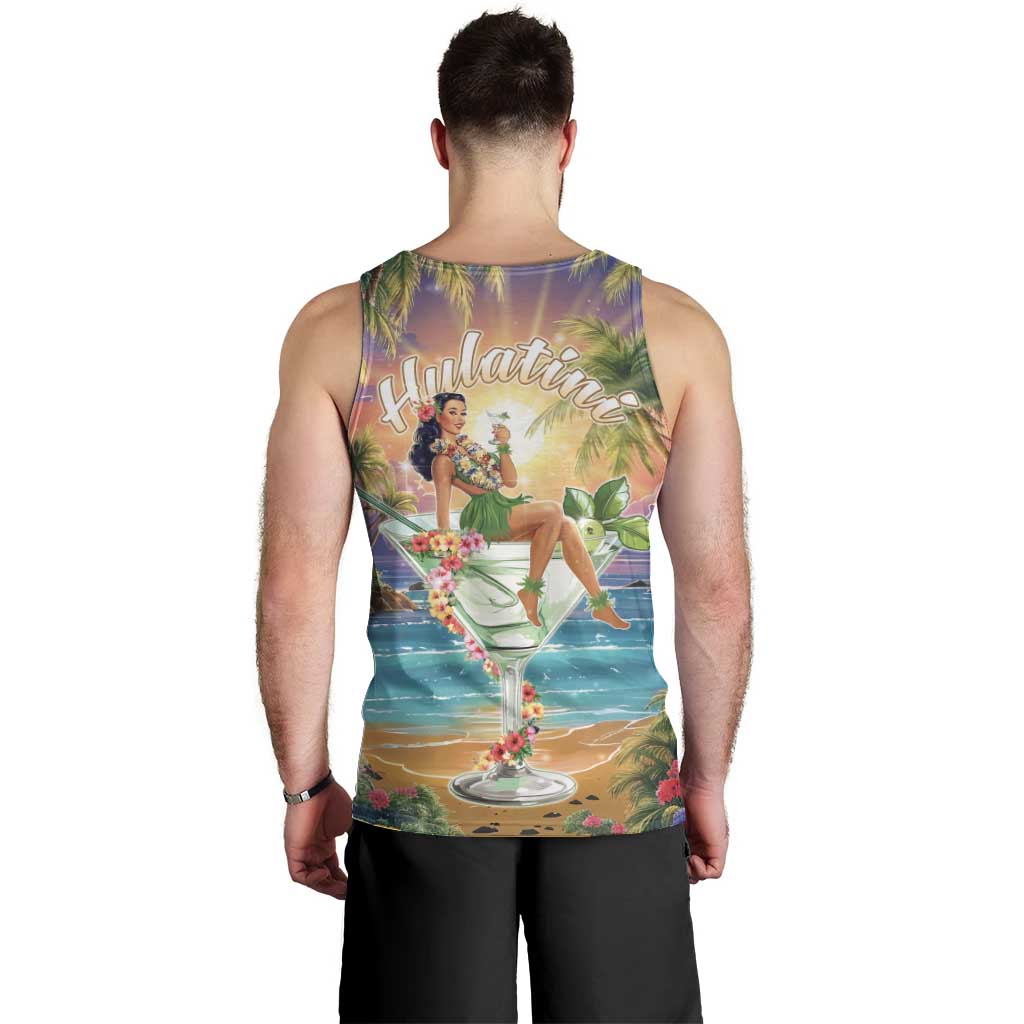 Aloha Hawaii Men Tank Top Hula Martini Tropical Vibes - Wonder Print Shop