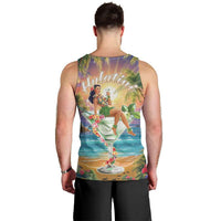 Aloha Hawaii Men Tank Top Hula Martini Tropical Vibes - Wonder Print Shop