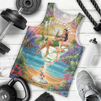 Aloha Hawaii Men Tank Top Hula Martini Tropical Vibes - Wonder Print Shop
