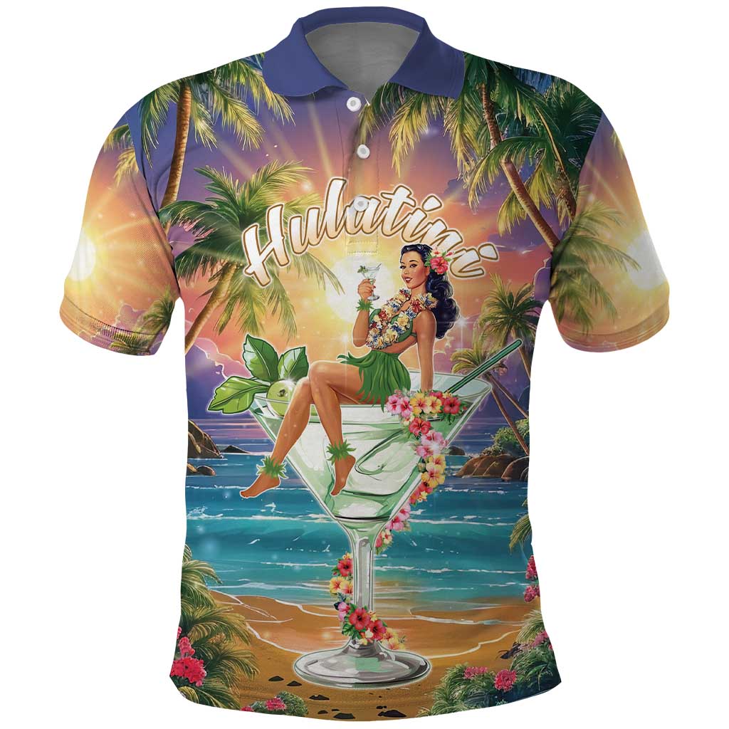 Aloha Hawaii Polo Shirt Hula Martini Tropical Vibes - Wonder Print Shop