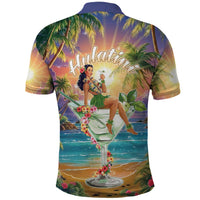 Aloha Hawaii Polo Shirt Hula Martini Tropical Vibes - Wonder Print Shop
