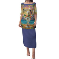 Aloha Hawaii Puletasi Hula Martini Tropical Vibes - Wonder Print Shop