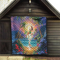 Aloha Hawaii Quilt Hula Martini Tropical Vibes - Wonder Print Shop