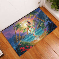 Aloha Hawaii Rubber Doormat Hula Martini Tropical Vibes - Wonder Print Shop
