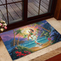 Aloha Hawaii Rubber Doormat Hula Martini Tropical Vibes - Wonder Print Shop