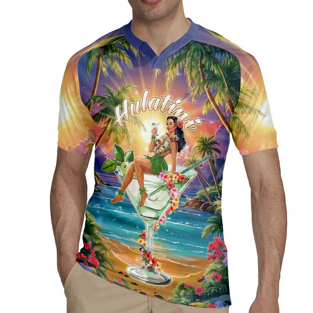 Aloha Hawaii Rugby Jersey Hula Martini Tropical Vibes - Wonder Print Shop
