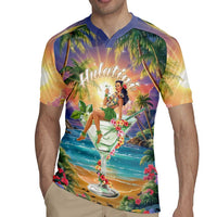Aloha Hawaii Rugby Jersey Hula Martini Tropical Vibes - Wonder Print Shop