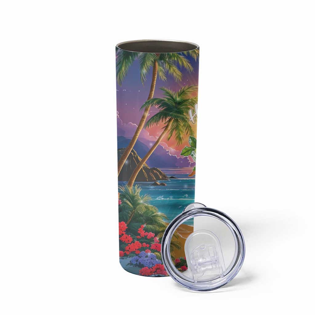 Aloha Hawaii Skinny Tumbler Hula Martini Tropical Vibes - Wonder Print Shop