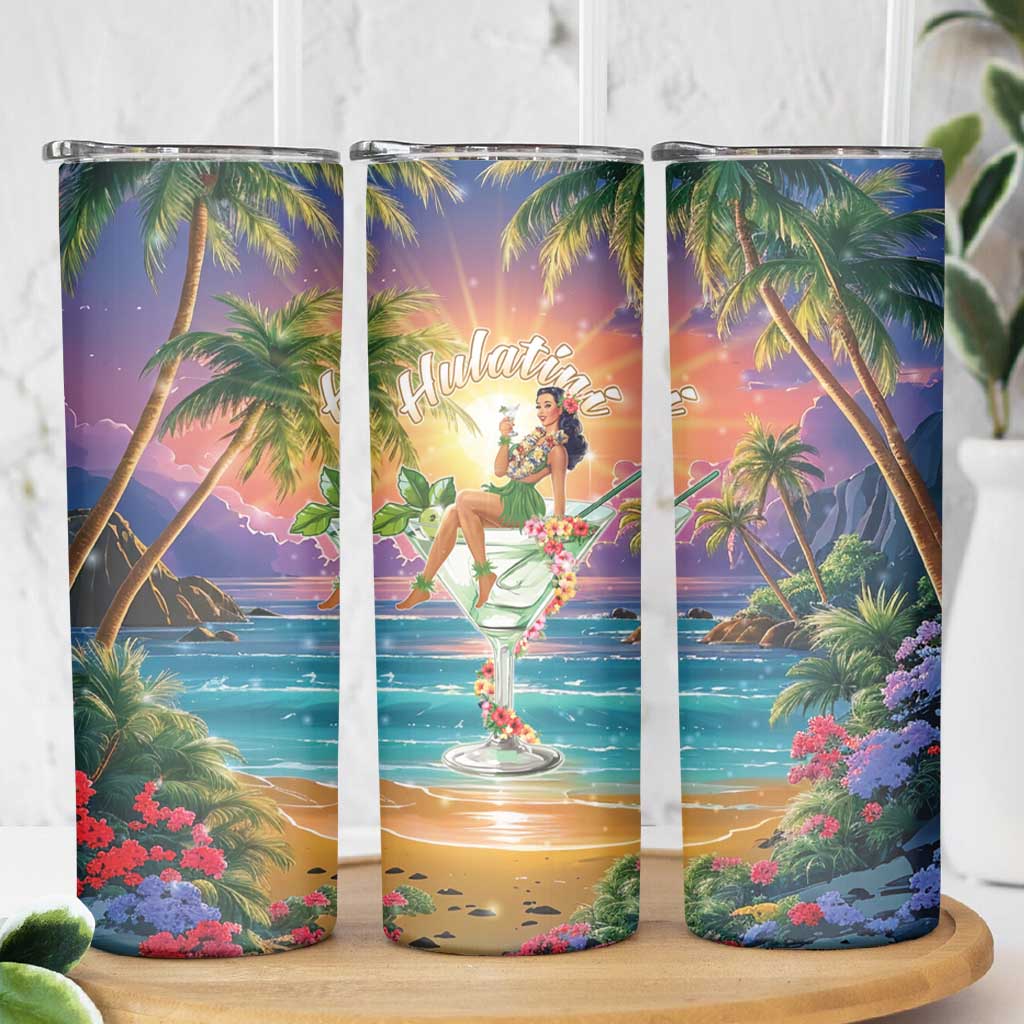 Aloha Hawaii Skinny Tumbler Hula Martini Tropical Vibes - Wonder Print Shop