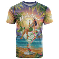 Aloha Hawaii T Shirt Hula Martini Tropical Vibes - Wonder Print Shop