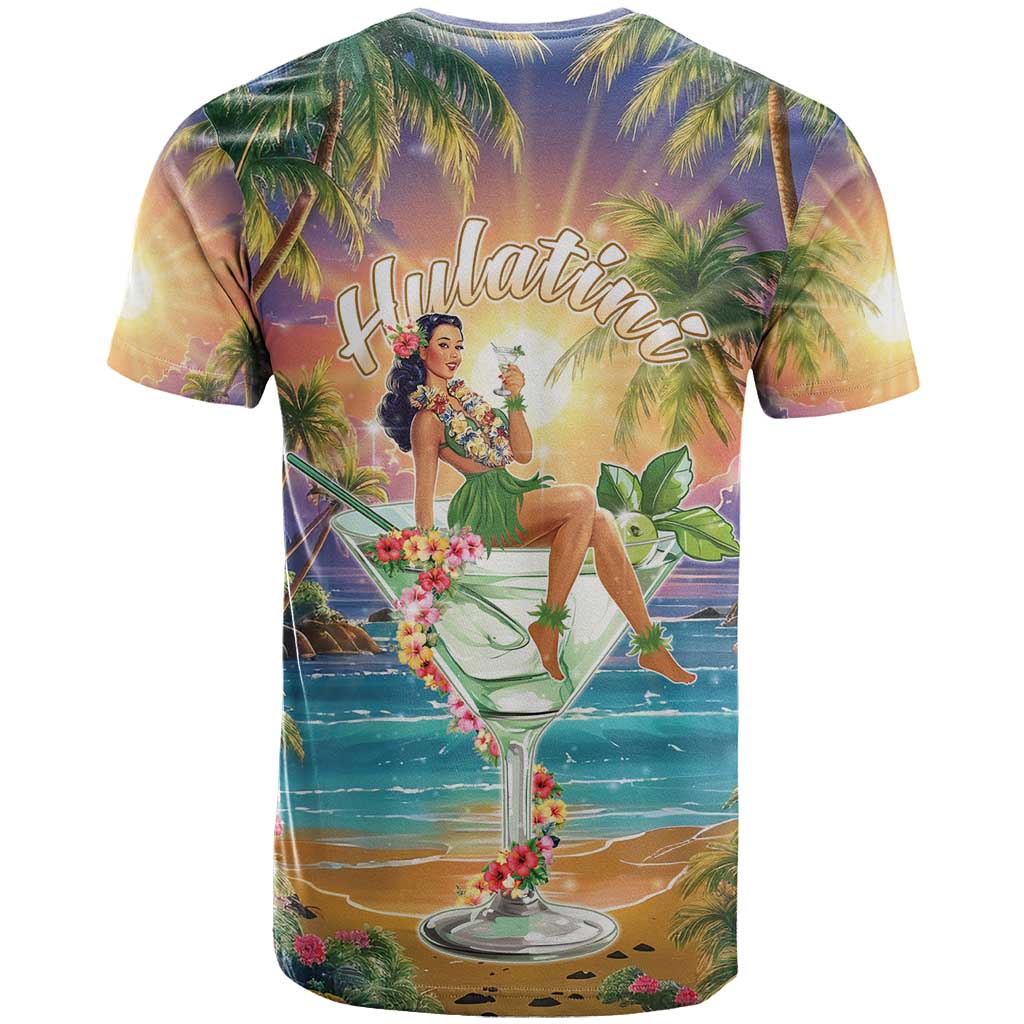 Aloha Hawaii T Shirt Hula Martini Tropical Vibes - Wonder Print Shop