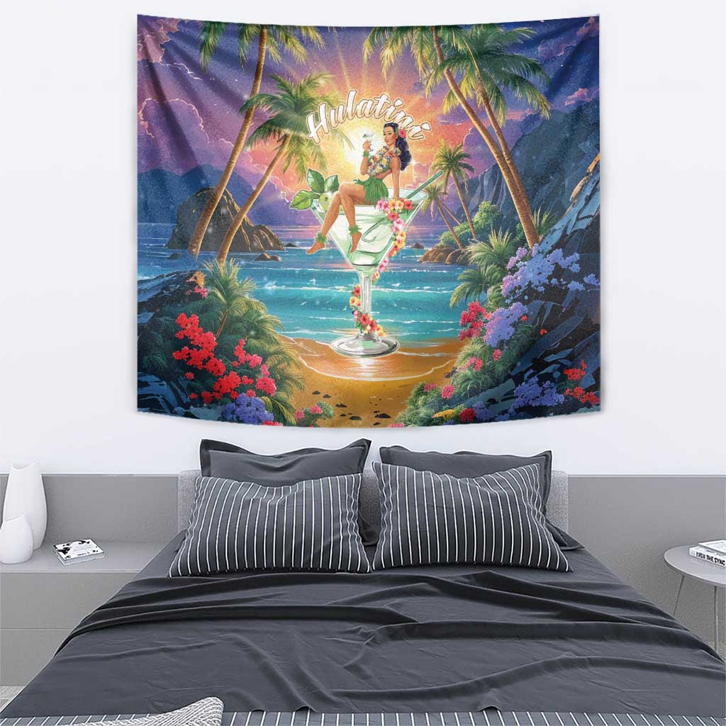 Aloha Hawaii Tapestry Hula Martini Tropical Vibes - Wonder Print Shop
