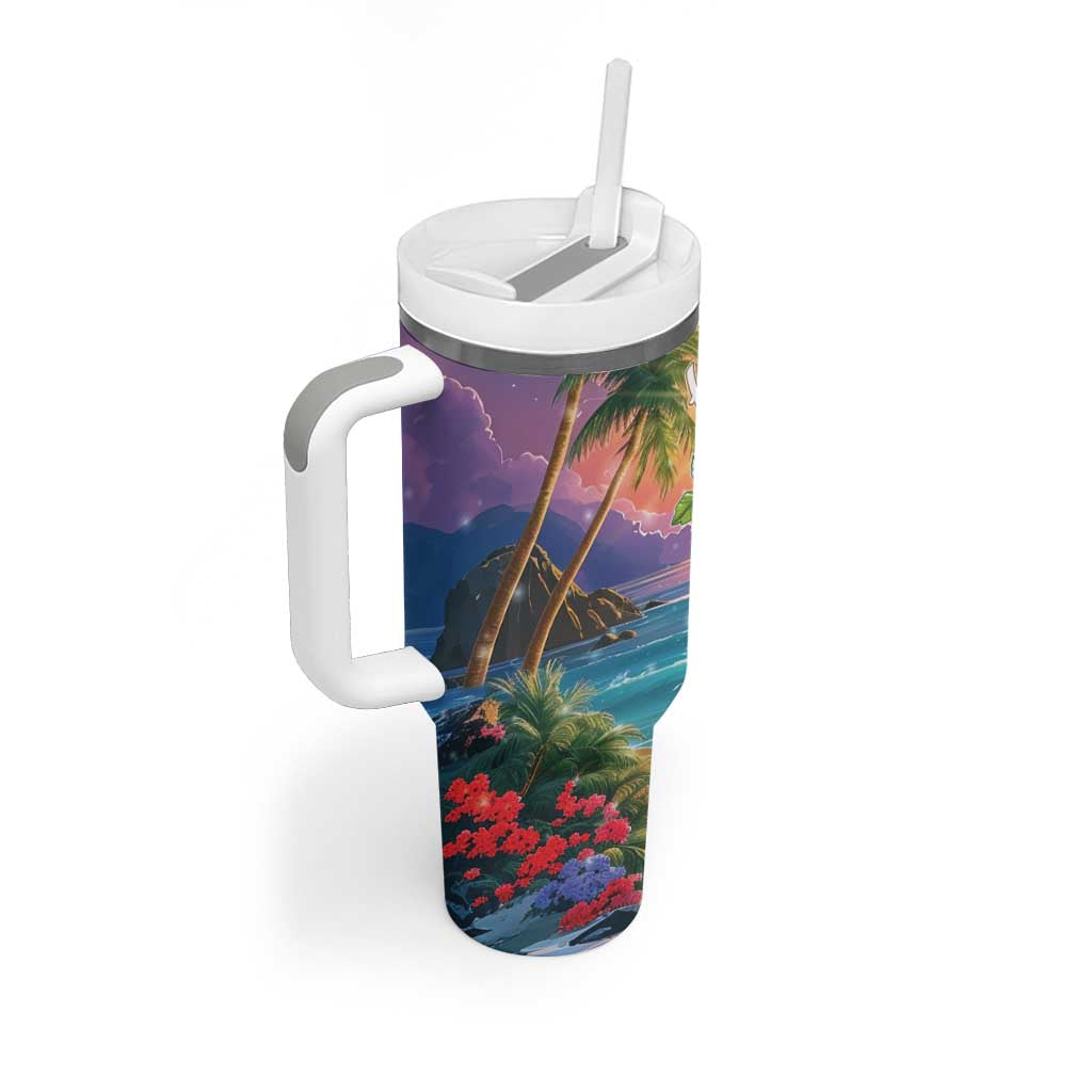 Aloha Hawaii Tumbler With Handle Hula Martini Tropical Vibes - Wonder Print Shop