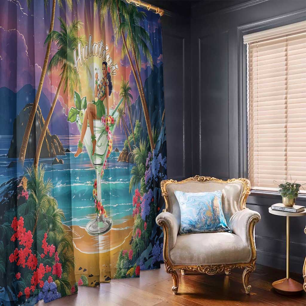 Aloha Hawaii Window Curtain Hula Martini Tropical Vibes - Wonder Print Shop
